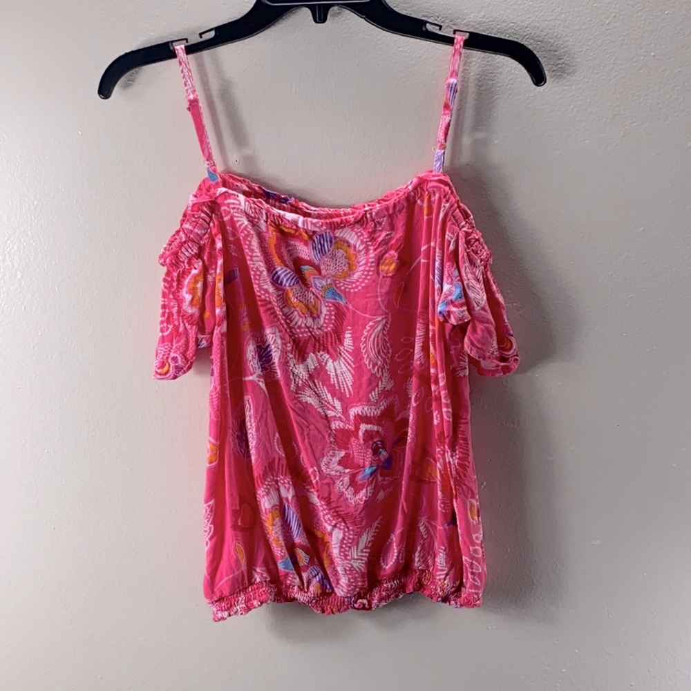 Place Women’s Multicolored Floral Off-The-Shoulder Top Size XXL